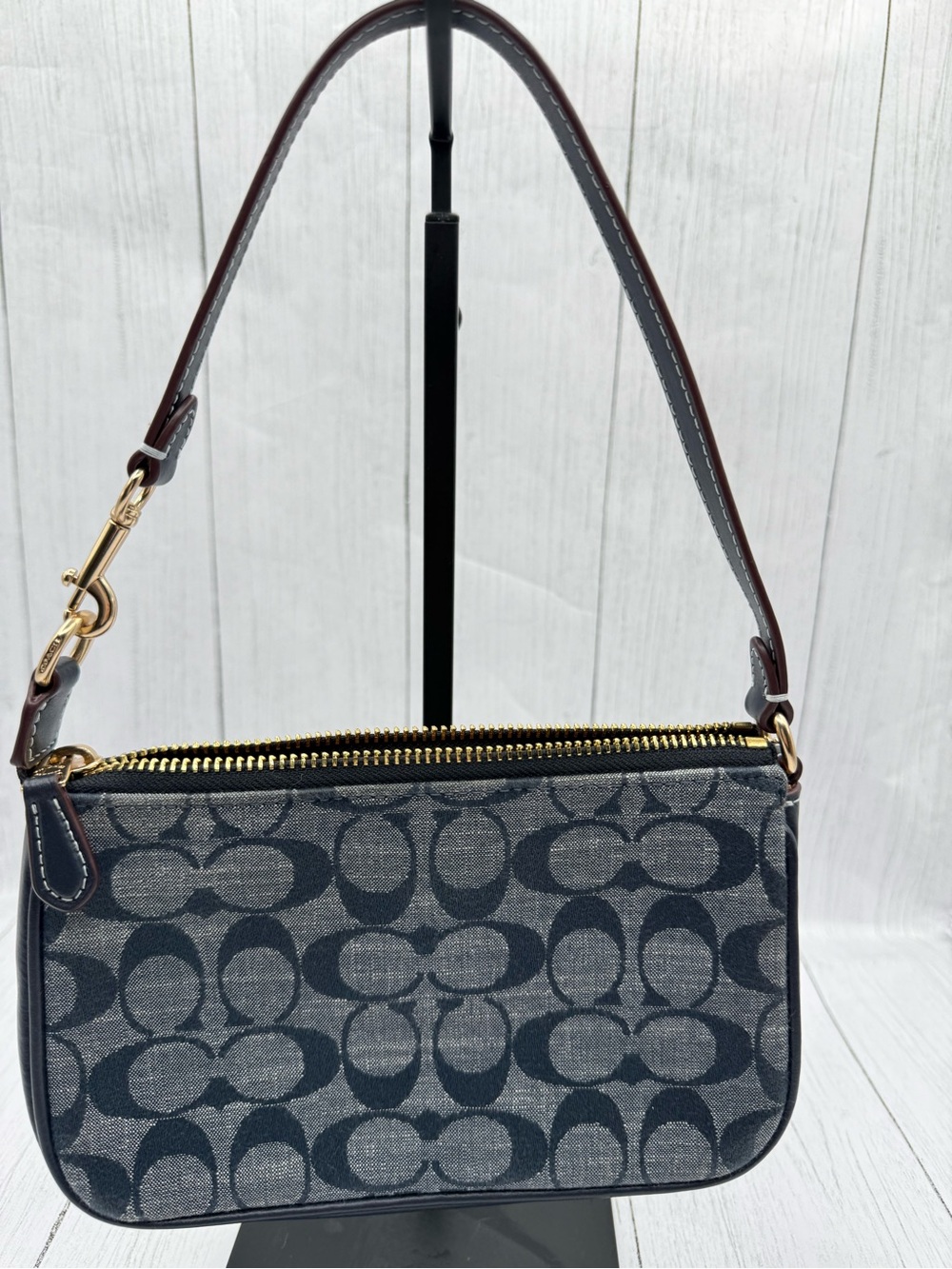 COACH Signature Monogram Nolita 19 in Chambray - Picture 2 of 6